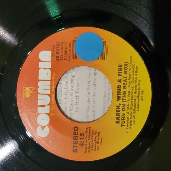 2/$8 🎶 EARTH WIND AND FIRE Turn On the Beat Box 45 rpm vinyl record - Picture 3 of 4